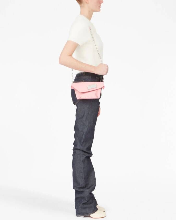 Maison Margiela Snatched leren clutch Roze