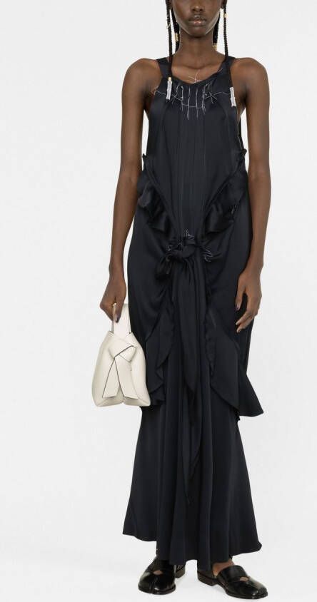 Maison Margiela Crêpe satijnen maxi-jurk Blauw
