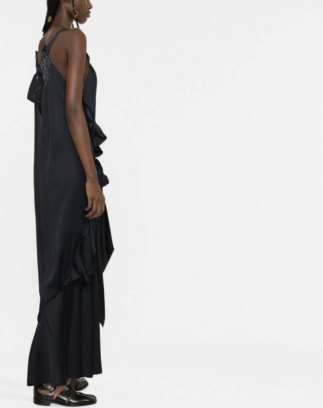Maison Margiela Crêpe satijnen maxi-jurk Blauw