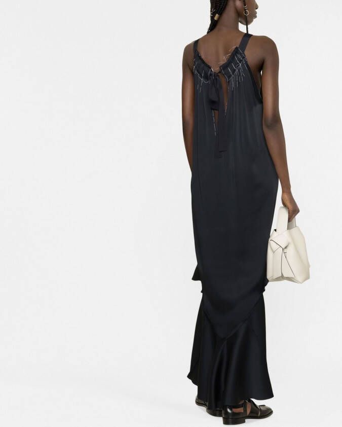 Maison Margiela Crêpe satijnen maxi-jurk Blauw