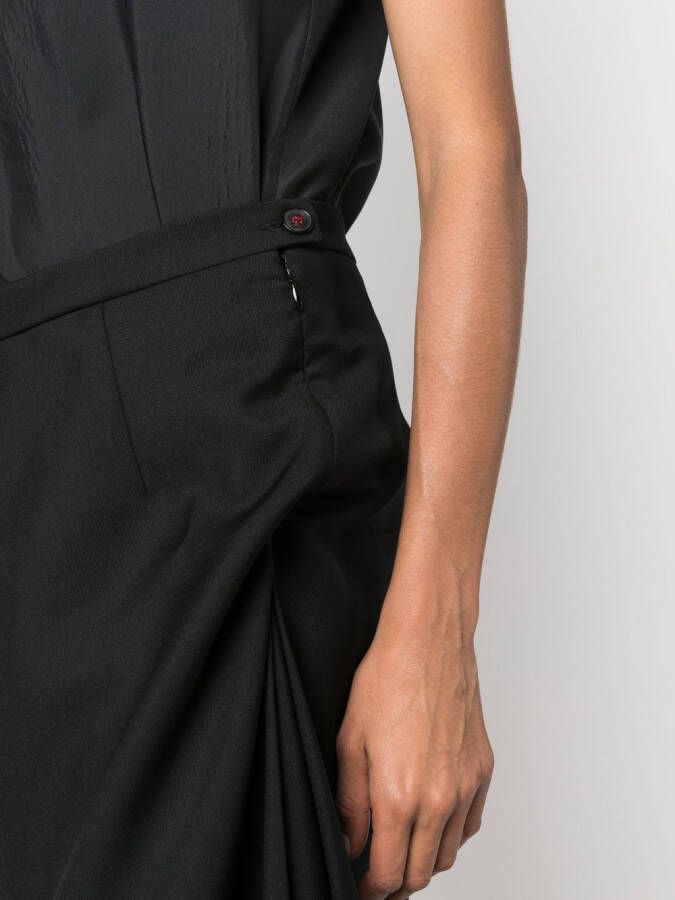 Maison Margiela Reworked wollen midi-jurk Zwart