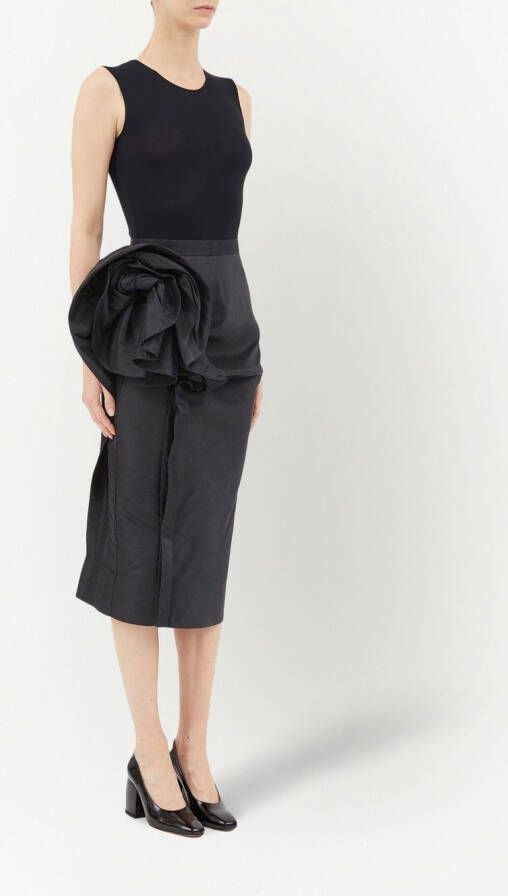 Maison Margiela Midi-rok met ruche Zwart