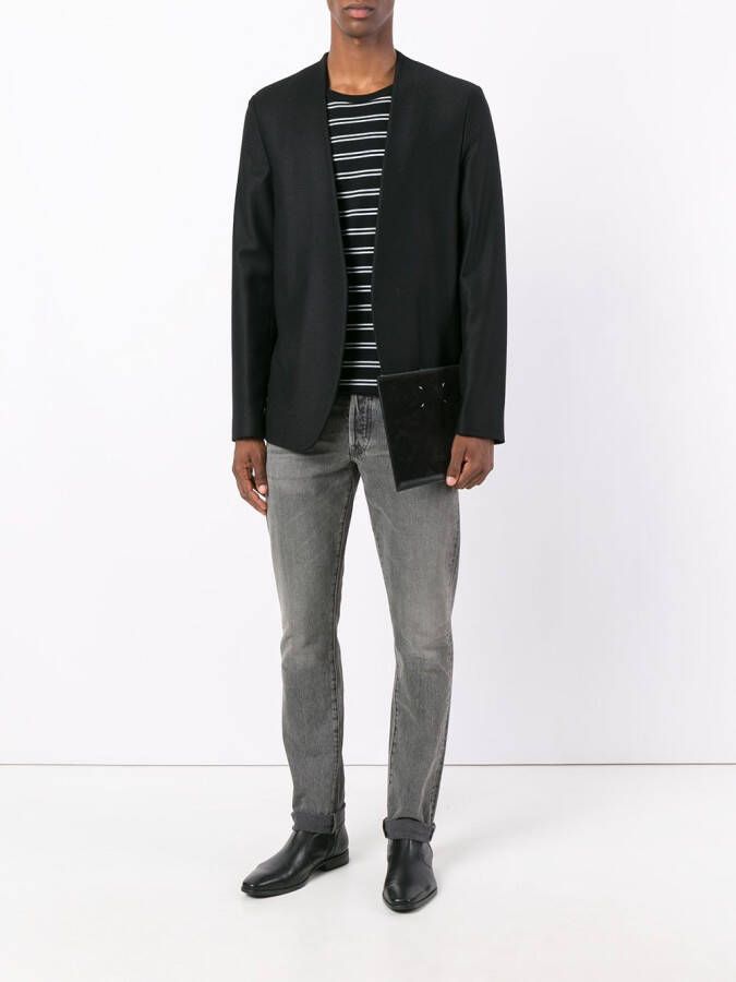 Maison Margiela Kraagloze blazer van scheerwol Zwart