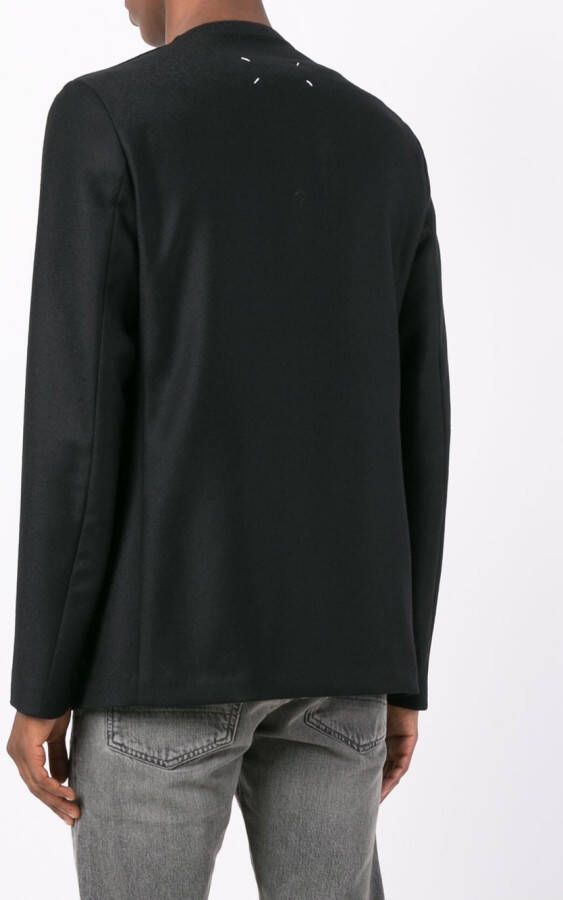 Maison Margiela Kraagloze blazer van scheerwol Zwart