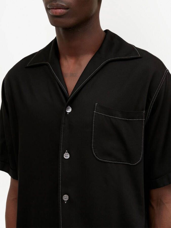 Maison Margiela Tweed overhemd met korte mouwen Zwart