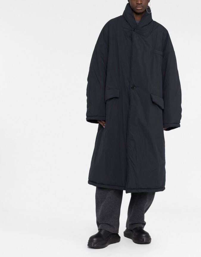 Maison Margiela Jas met enkele rij knopen en hoge hals Zwart