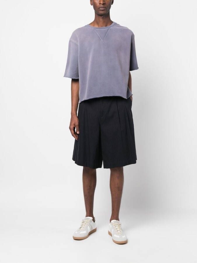 Maison Margiela Sweater van biologisch katoen met korte mouwen Paars