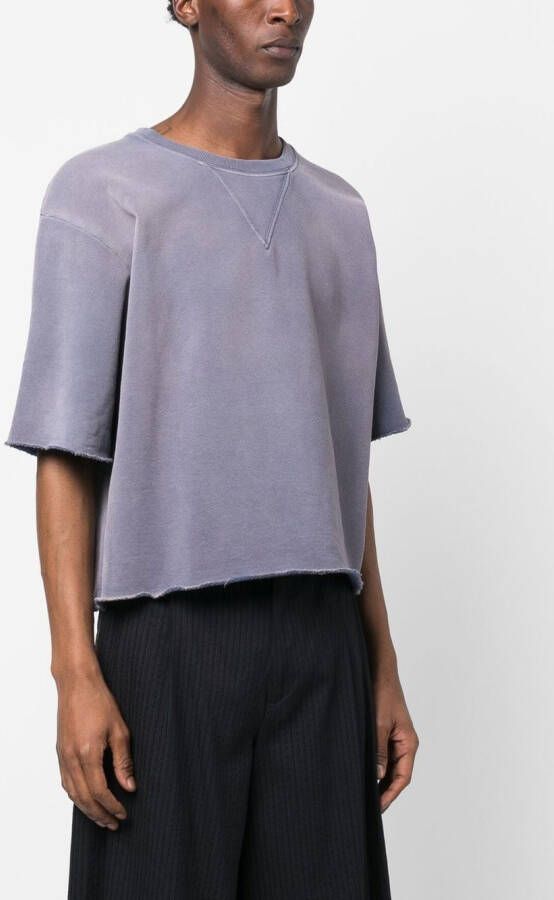 Maison Margiela Sweater van biologisch katoen met korte mouwen Paars
