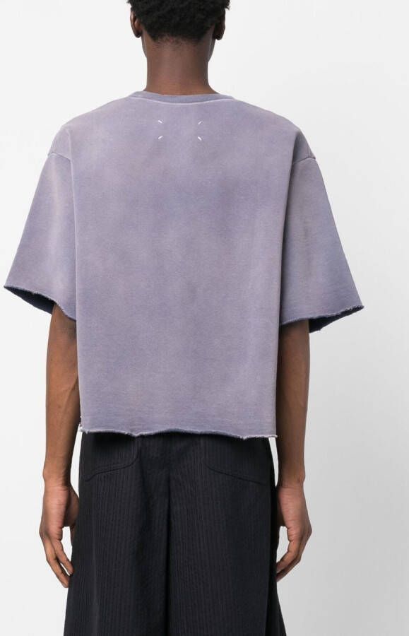 Maison Margiela Sweater van biologisch katoen met korte mouwen Paars