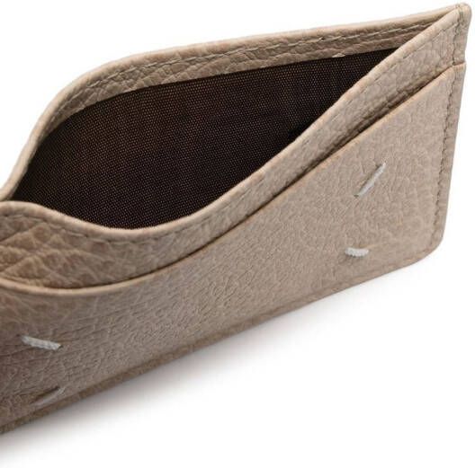 Maison Margiela Leren pasjeshouder met vier stiksels Beige