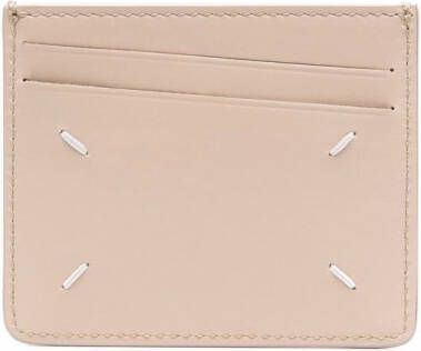 Maison Margiela Leren pasjeshouder met vier stiksels Beige