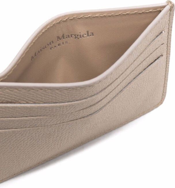 Maison Margiela Leren pasjeshouder met vier stiksels Beige