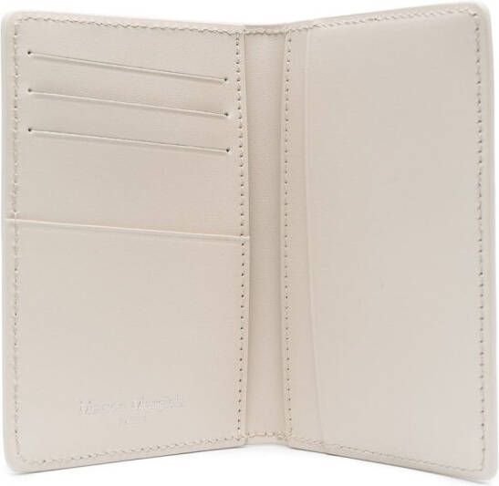 Maison Margiela Leren pasjeshouder met vier stiksels Beige