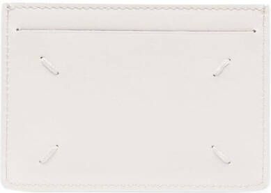Maison Margiela Leren pasjeshouder met vier stiksels Wit