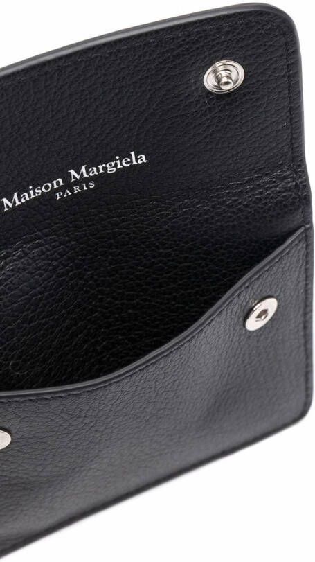 Maison Margiela Leren pasjeshouder met vier stiksels Zwart