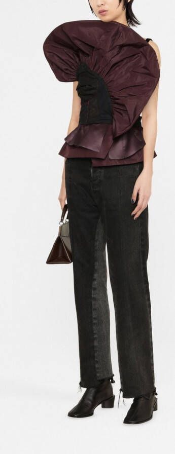 Maison Margiela Mouwloze top met ruches Rood