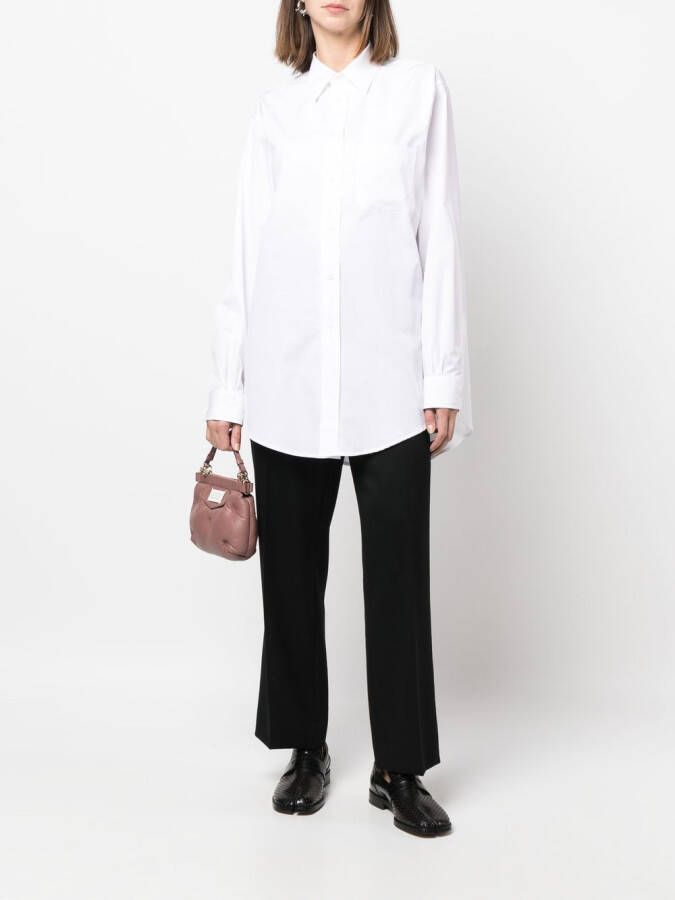 Maison Margiela Lange popeline blouse Wit