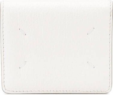 Maison Margiela Leren portemonnee met stiksels Wit