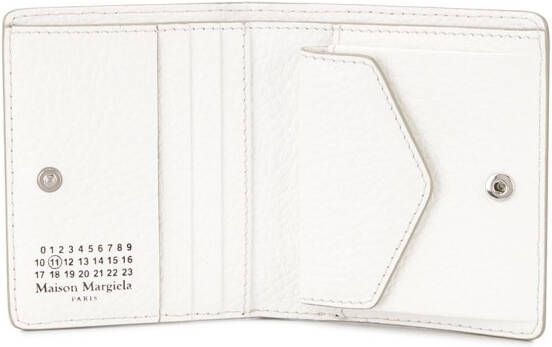 Maison Margiela Leren portemonnee met stiksels Wit