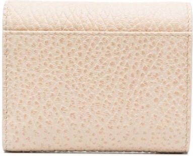 Maison Margiela Leren portemonnee met vier stiksels Beige