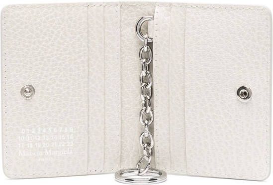 Maison Margiela Leren portemonnee met vier stiksels Beige
