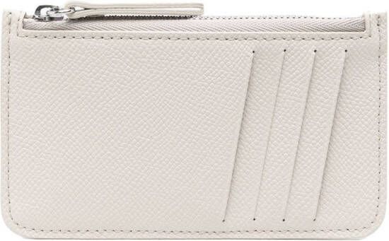 Maison Margiela Leren pasjeshouder met vier stiksels Beige
