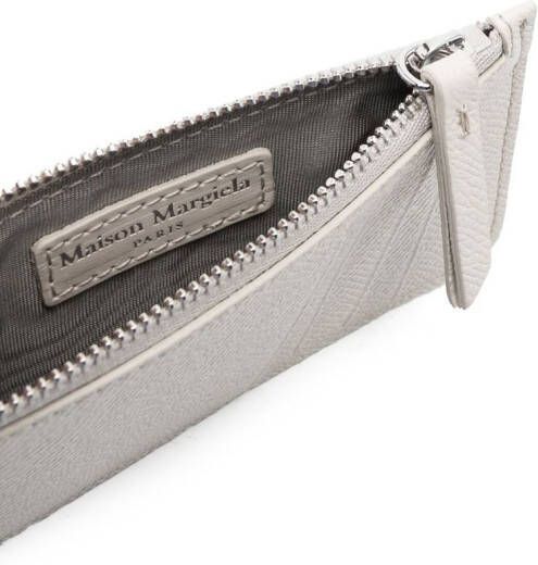 Maison Margiela Leren pasjeshouder met vier stiksels Beige