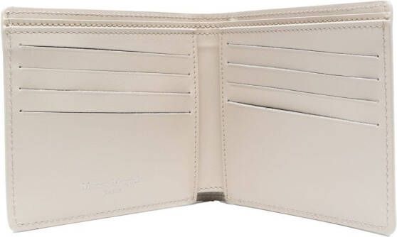 Maison Margiela Leren portemonnee met stiksels Beige