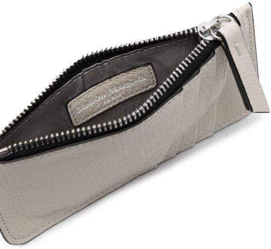 Maison Margiela Leren pasjeshouder met vier stiksels Beige