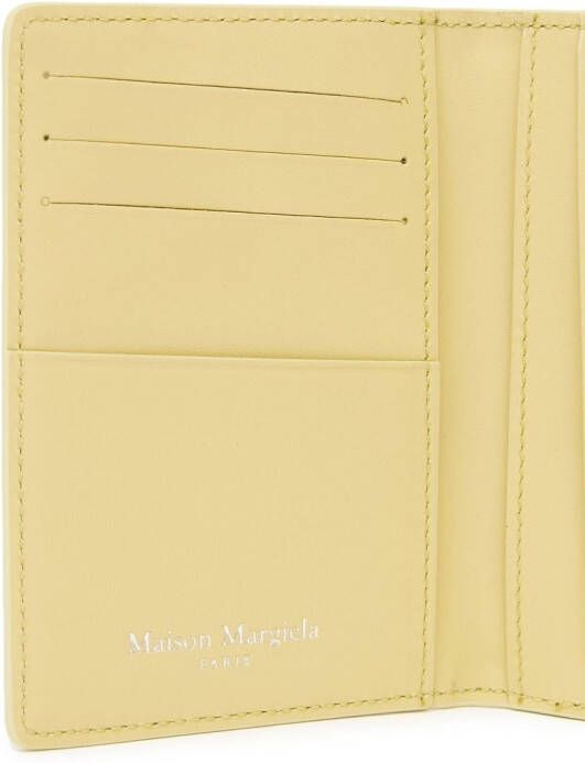 Maison Margiela Leren pasjeshouder met vier stiksels Geel