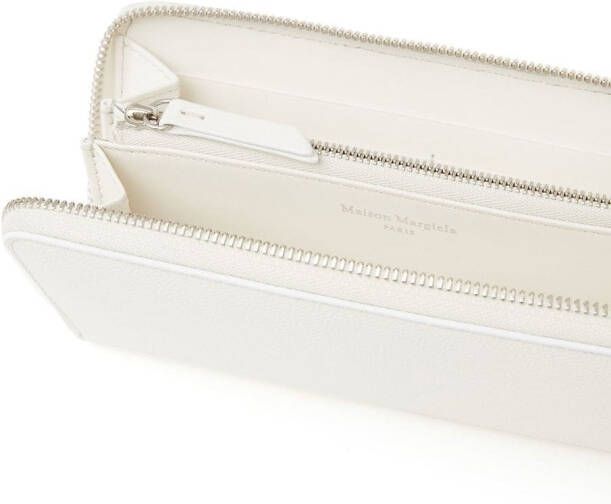 Maison Margiela Portemonnee met rits en stiksels Wit