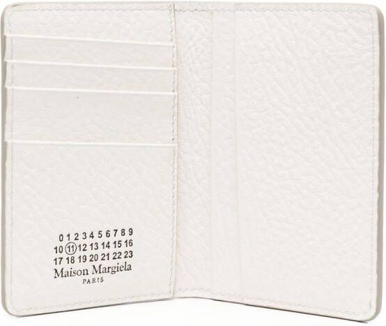 Maison Margiela Leren pasjeshouder met vier stiksels Wit