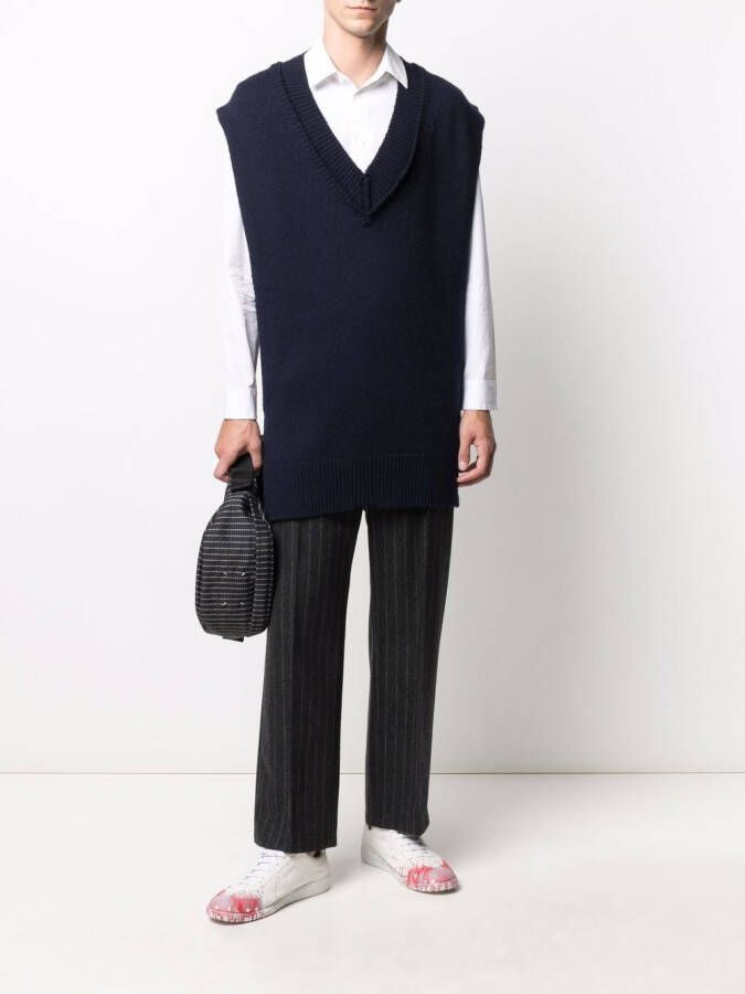 Maison Margiela Pullover met afwerking Blauw