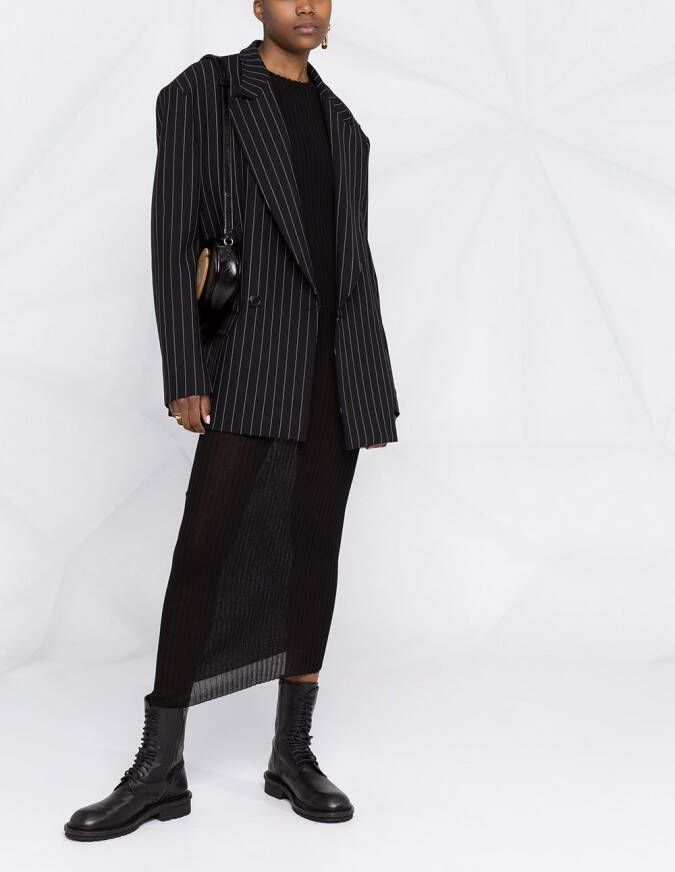 Maison Margiela Ribgebreide jurk Zwart