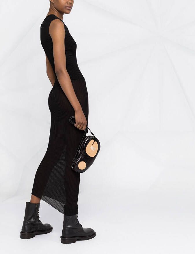 Maison Margiela Ribgebreide jurk Zwart