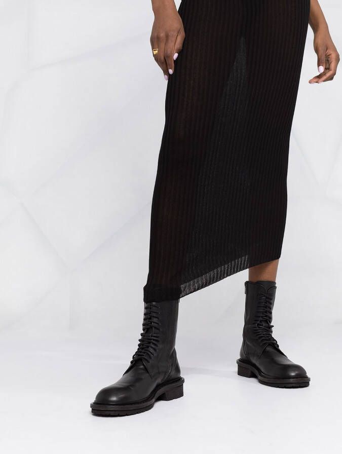 Maison Margiela Ribgebreide jurk Zwart