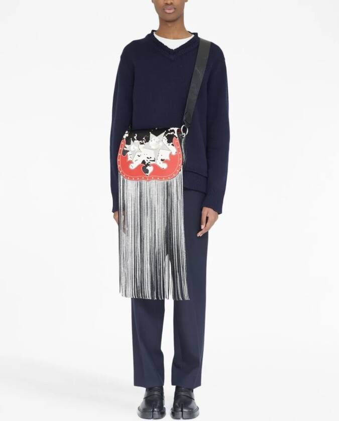 Maison Margiela Gitaar schoudertas met franje Zwart