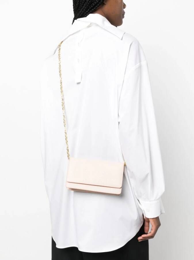 Maison Margiela Recicla leren portemonnee met ketting Roze