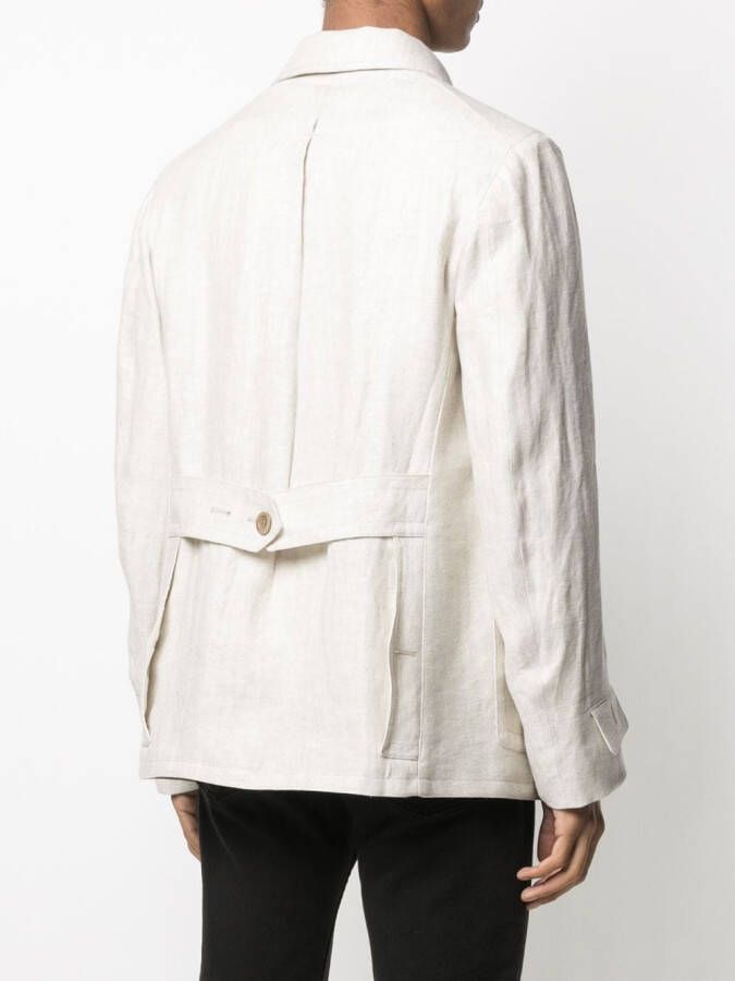 Maison Margiela Shirtjack met enkele rij knopen Beige