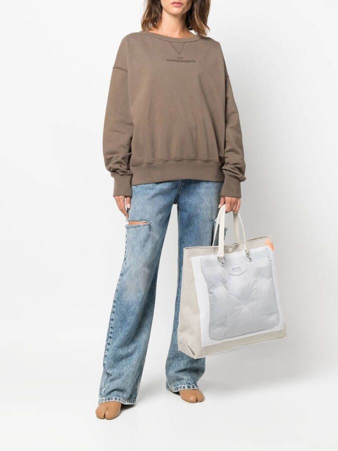 Maison Margiela Glam Slam shopper met print Beige
