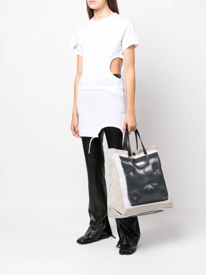 Maison Margiela Glam Slam shopper met print Beige