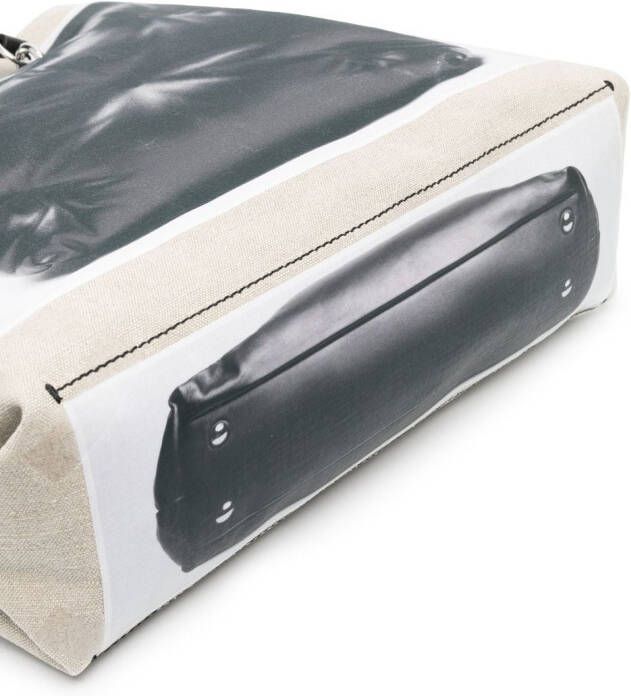 Maison Margiela Glam Slam shopper met print Beige