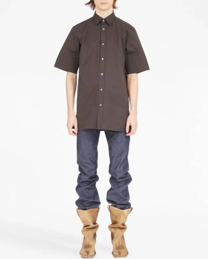 Maison Margiela T-shirt met logo Bruin