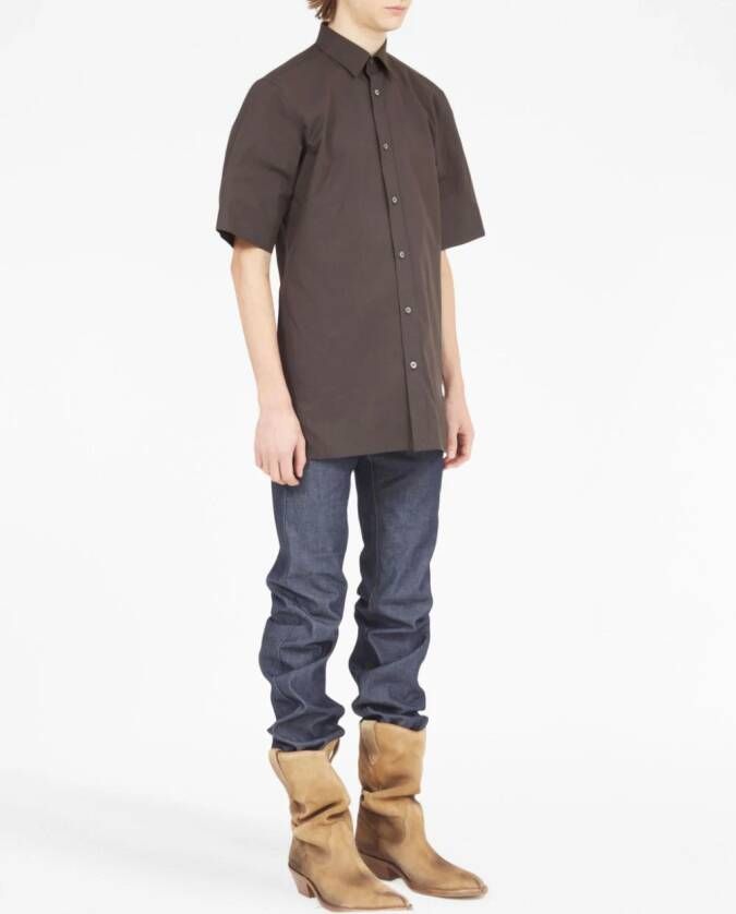 Maison Margiela T-shirt met logo Bruin