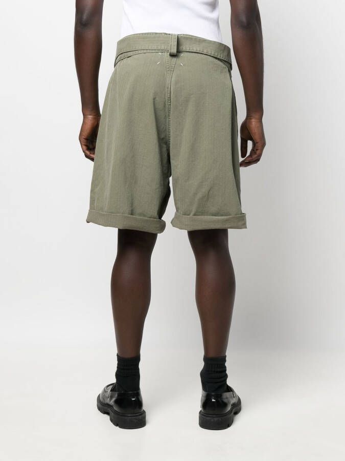 Maison Margiela Shorts met ceintuur Groen