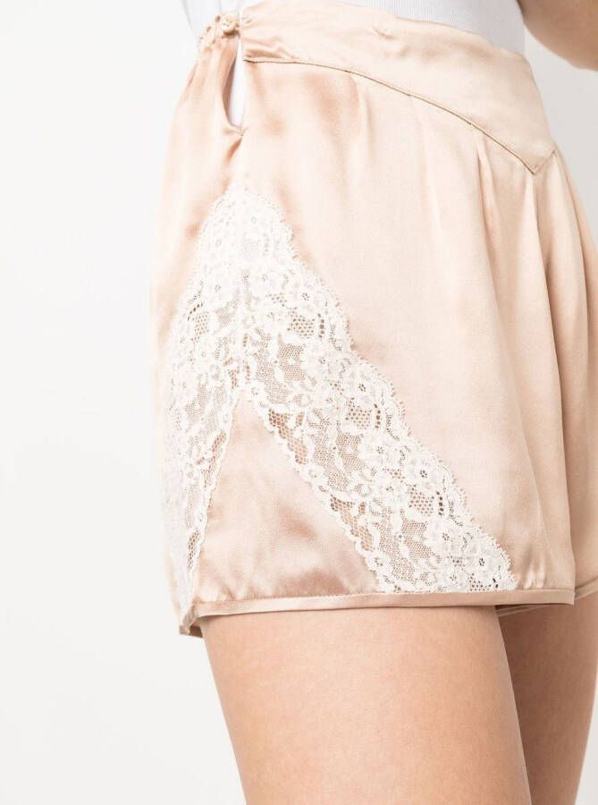 Maison Margiela Shorts met vlak van kant Beige
