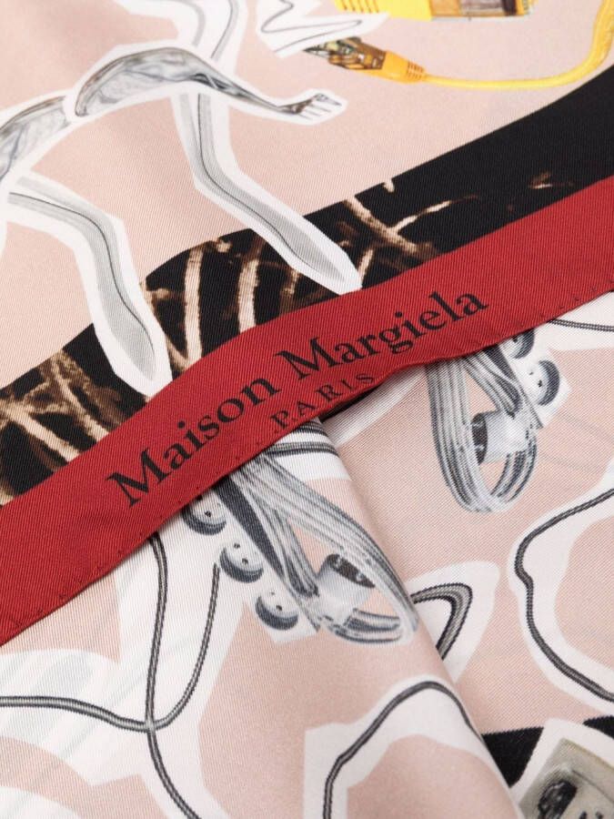Maison Margiela Sjaal met abstracte print Rood