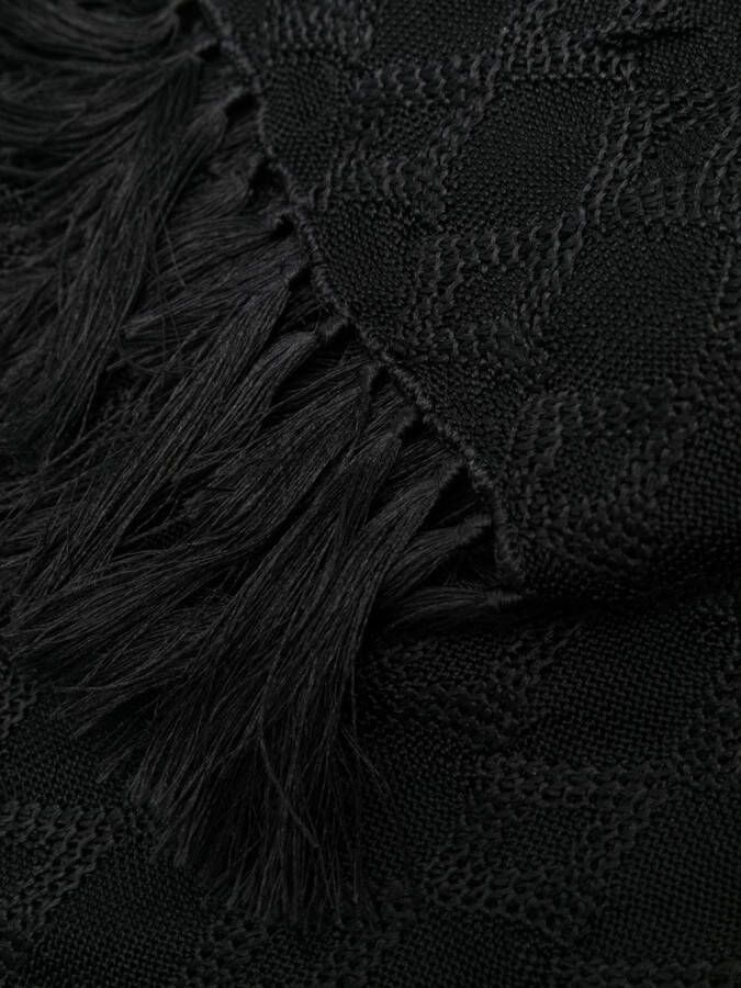 Maison Margiela Zijden sjaal met geborduurd logo Zwart