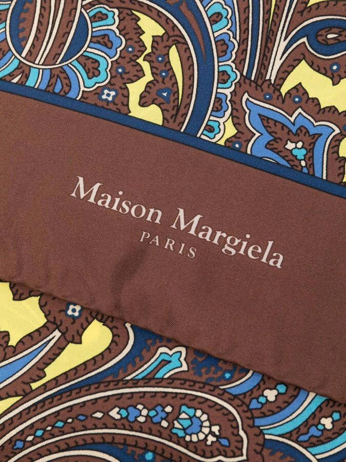 Maison Margiela Sjaal met logoprint Bruin