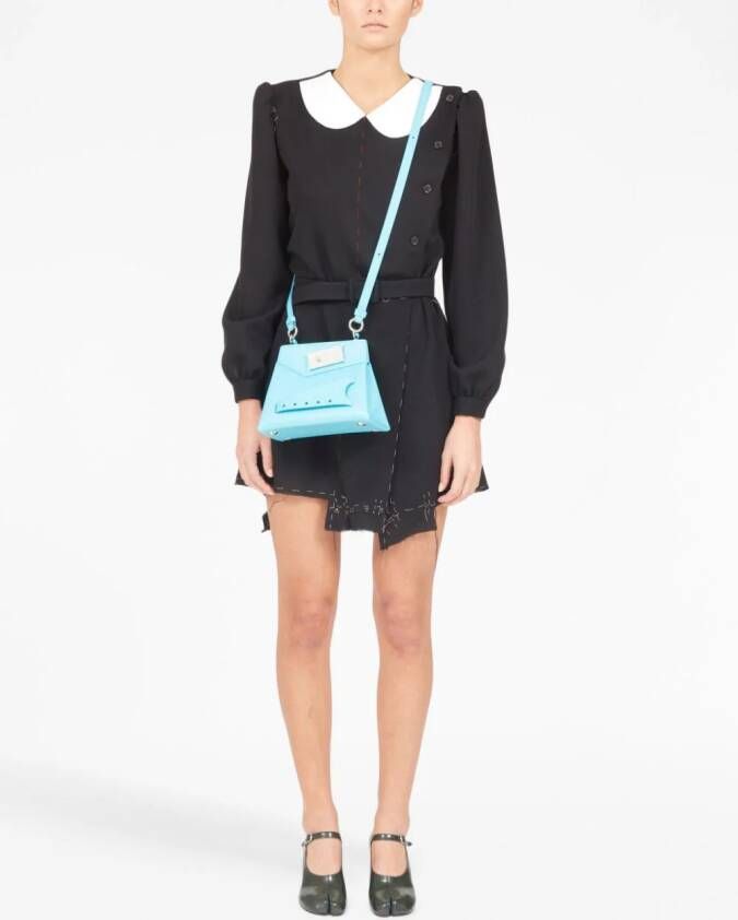 Maison Margiela Snatched leren schoudertas Blauw